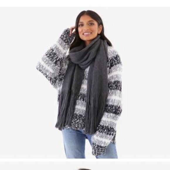 Lucky Brand Solid Brushed Scarf Charcoal Color - Picture 1 of 7